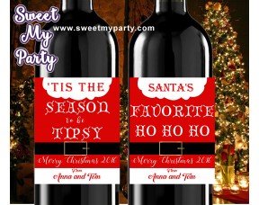 Christmas wine Labels,Mini Wine Labels,Christmas Mini Wine Labels,(set1ch)